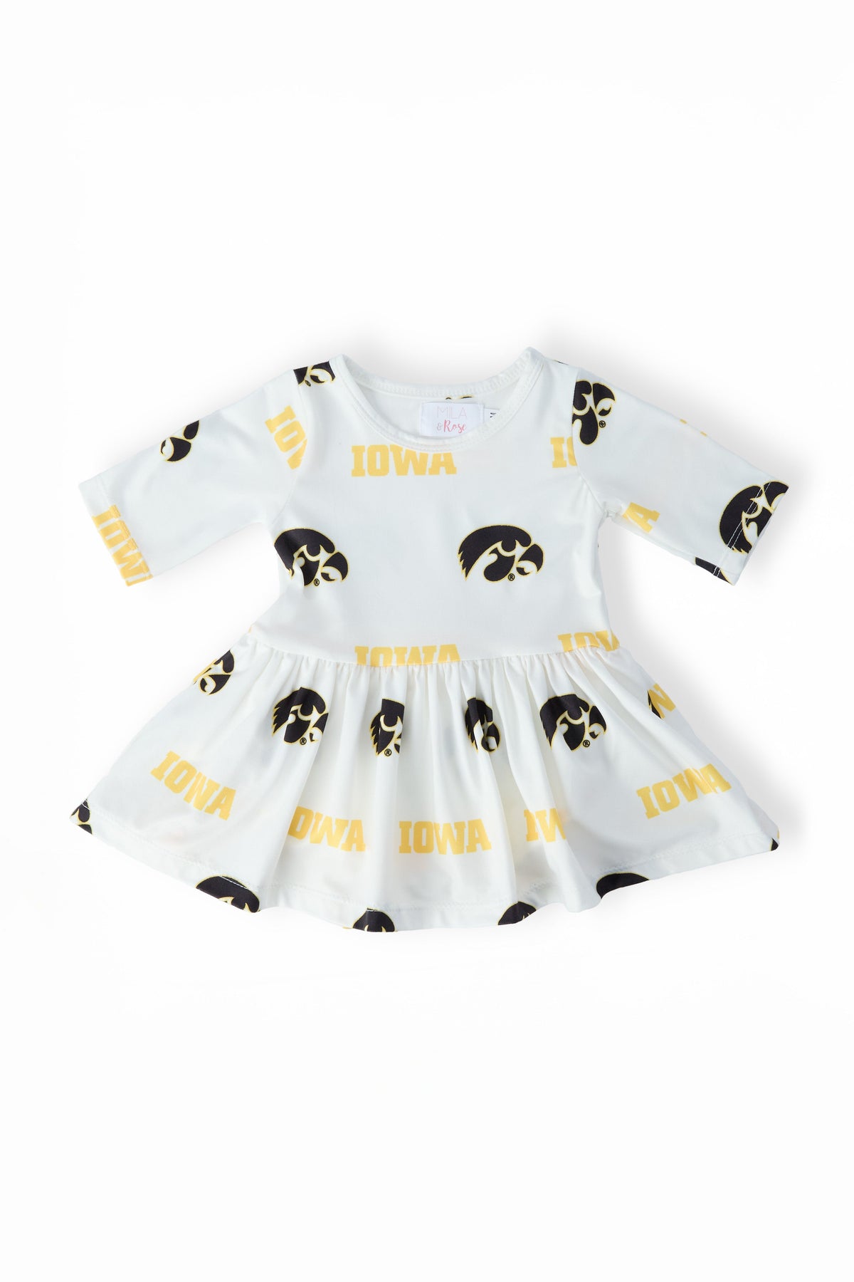 Iowa White Tigerhawk 3/4 Sleeve Twirl Bodysuit 1
