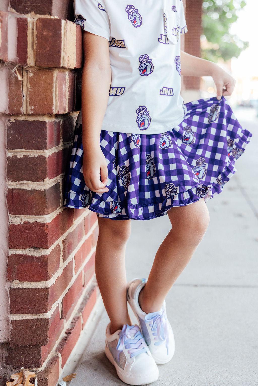JMU Plaid Duke Dog Twirl Skort 1