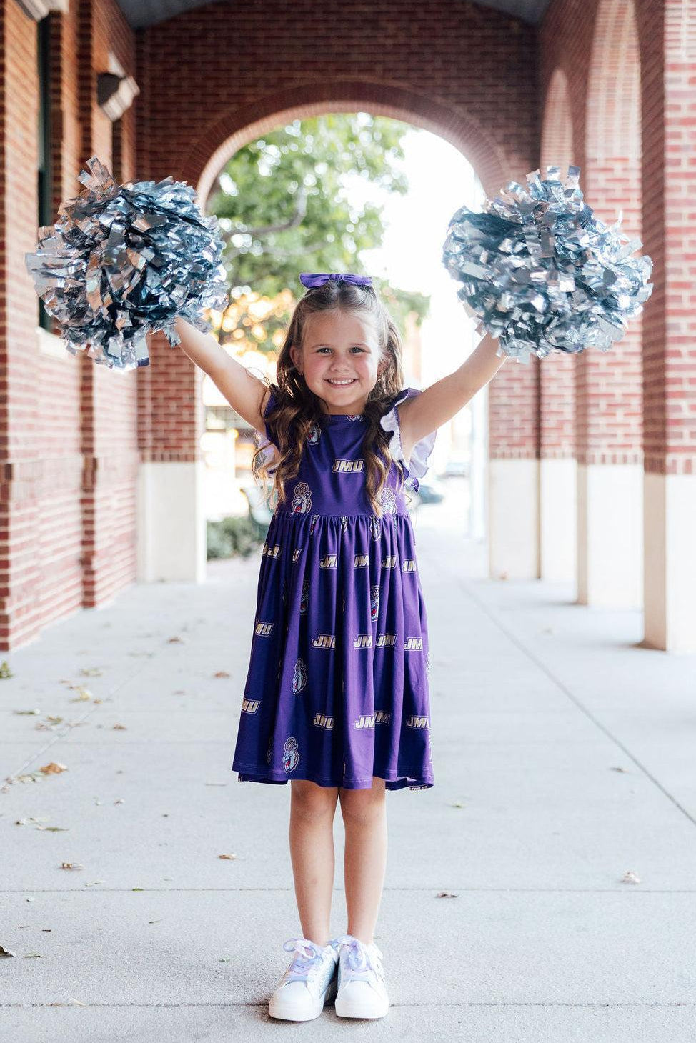 JMU Purple Duke Dog Flutter Twirl  Dress 2