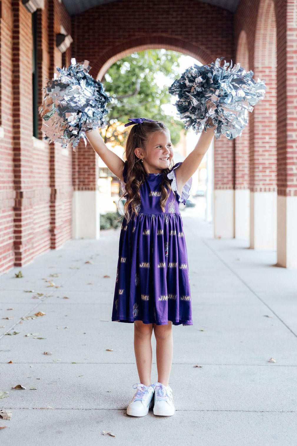 JMU Purple Duke Dog Flutter Twirl  Dress 4