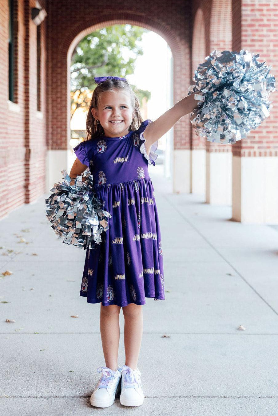 JMU Purple Duke Dog Flutter Twirl  Dress 5