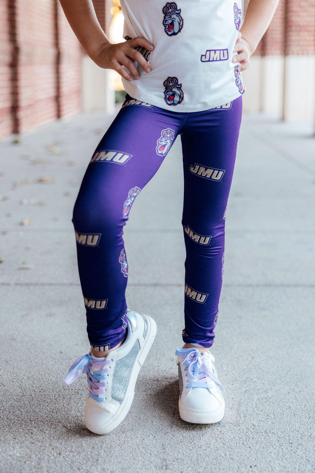 JMU Purple Duke Dog Leggings 2
