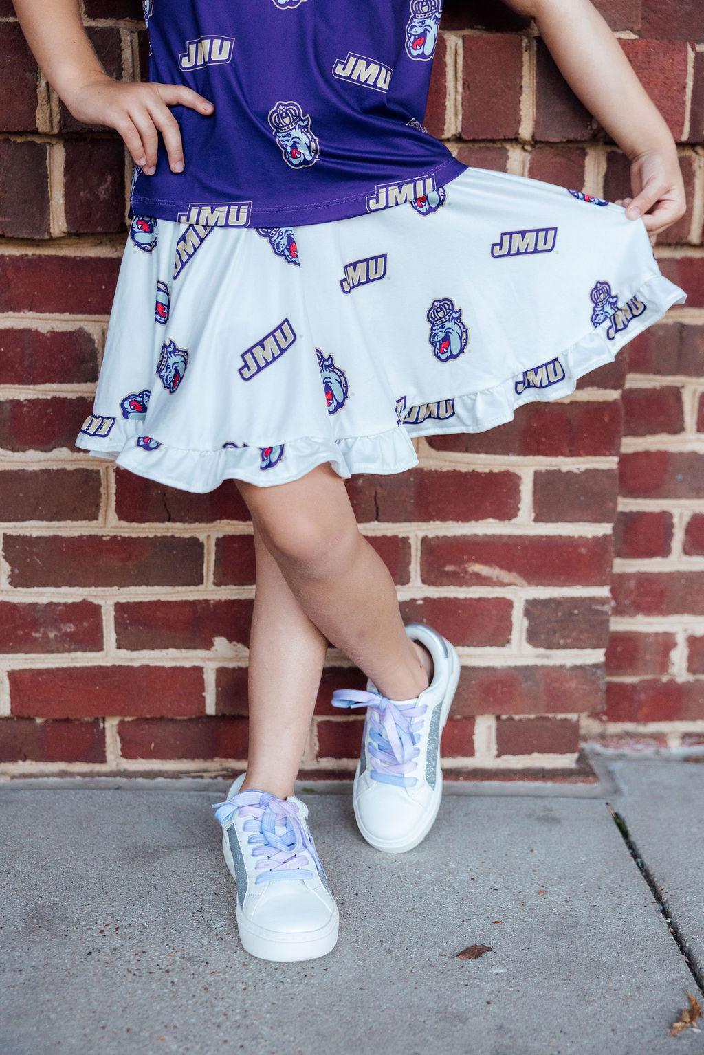SALE JMU White Duke Dog Twirl Skort 1