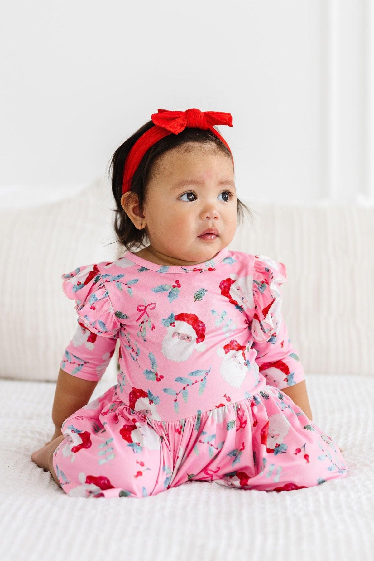 Jolly Old Saint Nick 3/4 Sleeve Flutter Twirl Bodysuit 2