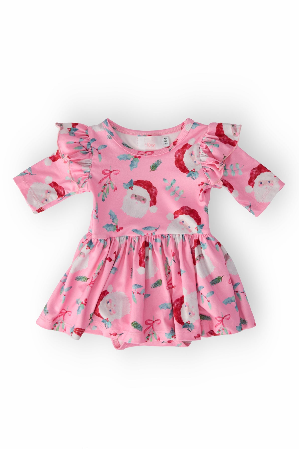 Jolly Old Saint Nick 3/4 Sleeve Flutter Twirl Bodysuit 1