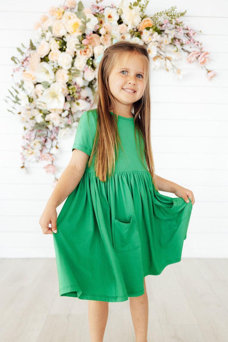 Kelly Green S/S Pocket Twirl Dress 5