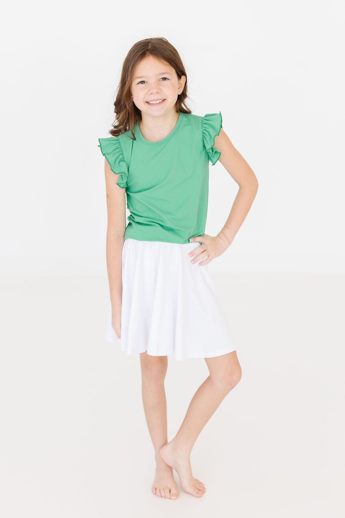 Kelly Green S/S Ruffle Tee 4