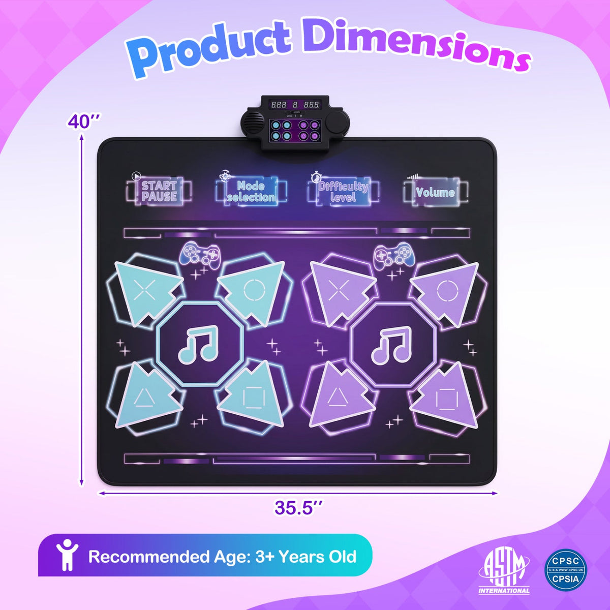 Electronic Kids Dance Mat with 8 Songs & LED Lights 4