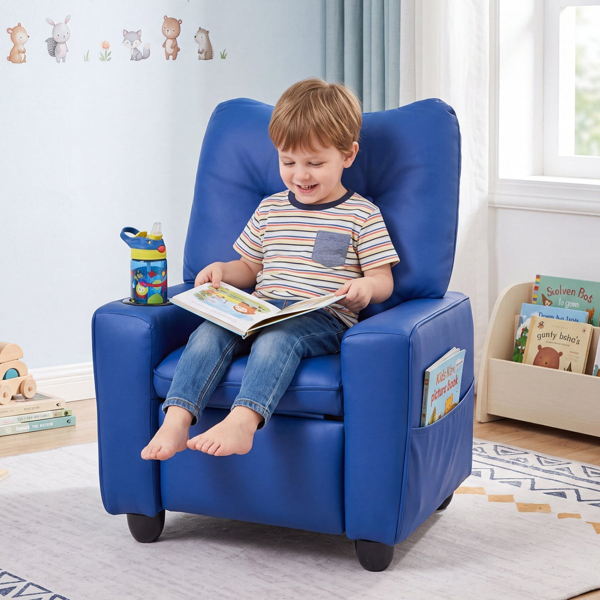 Kids Recliner Chair with Cup Holder and Adjustable Backrest 9