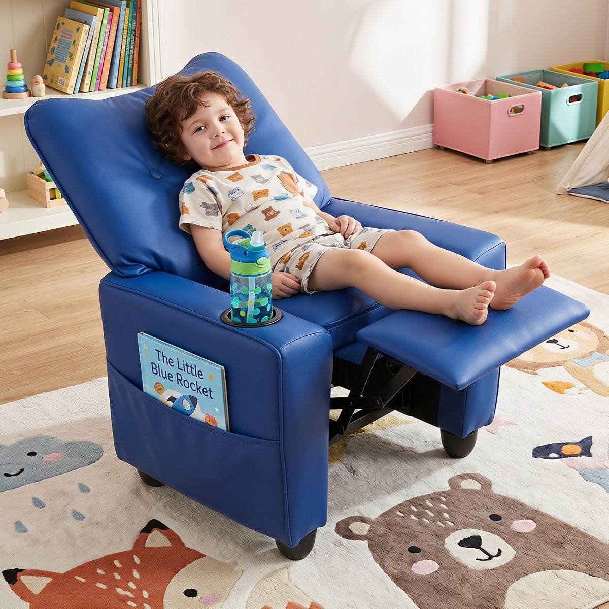 Kids Recliner Chair with Cup Holder and Adjustable Backrest 10