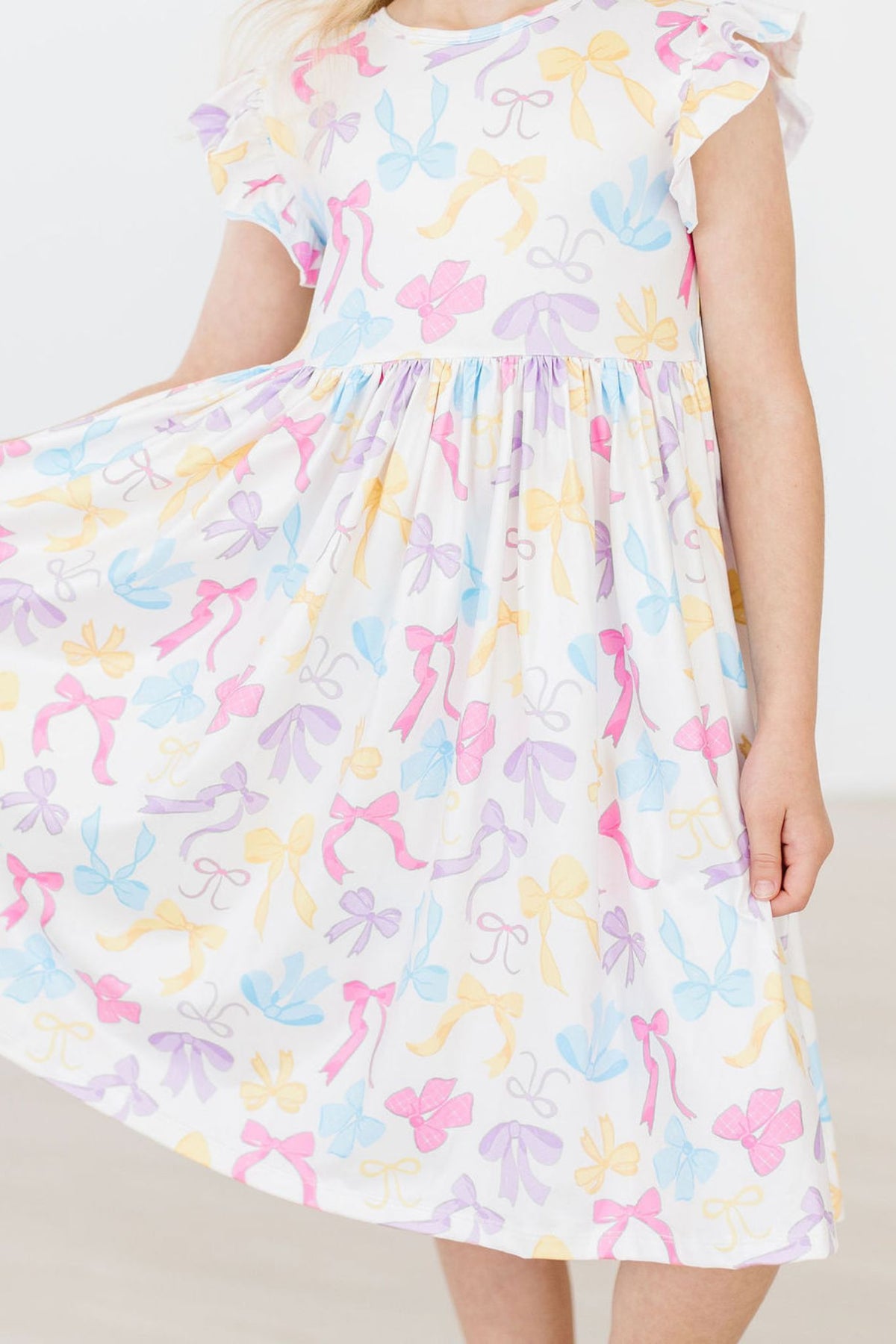 Bow-tastic Flutter Sleeve Twirl Dress 1