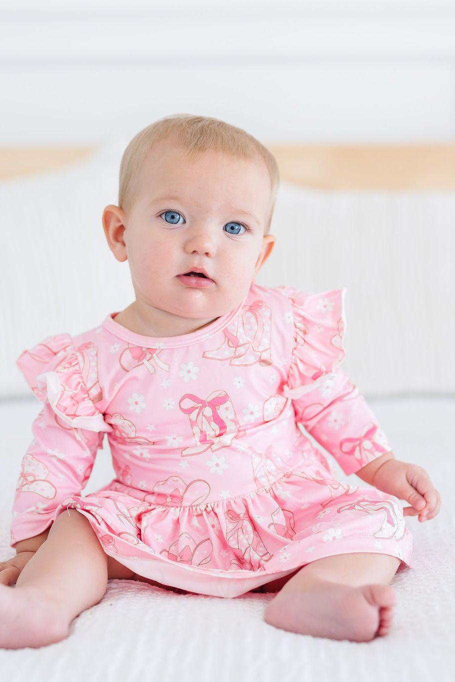 Howdy 3/4 Sleeve Flutter Twirl Bodysuit 7