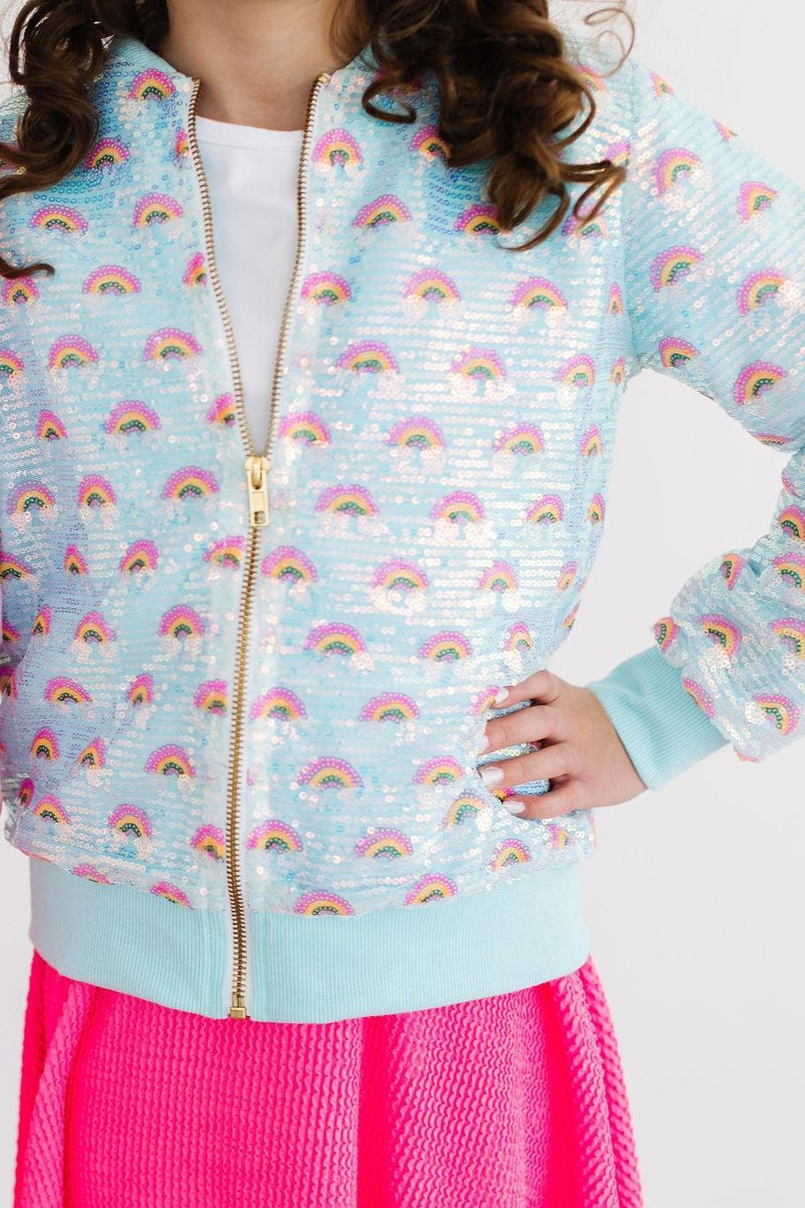 Mint Rainbow Sequin Jacket 1