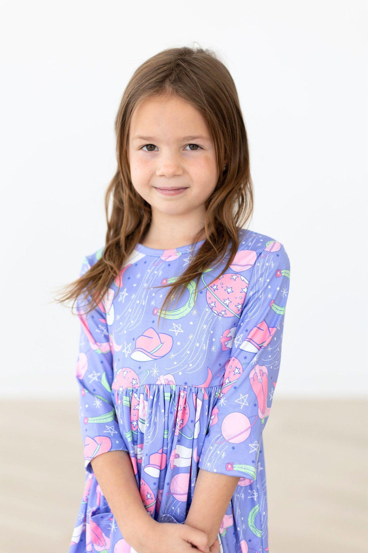 SALE Neon Moon 3/4 Sleeve Pocket Twirl Dress 2