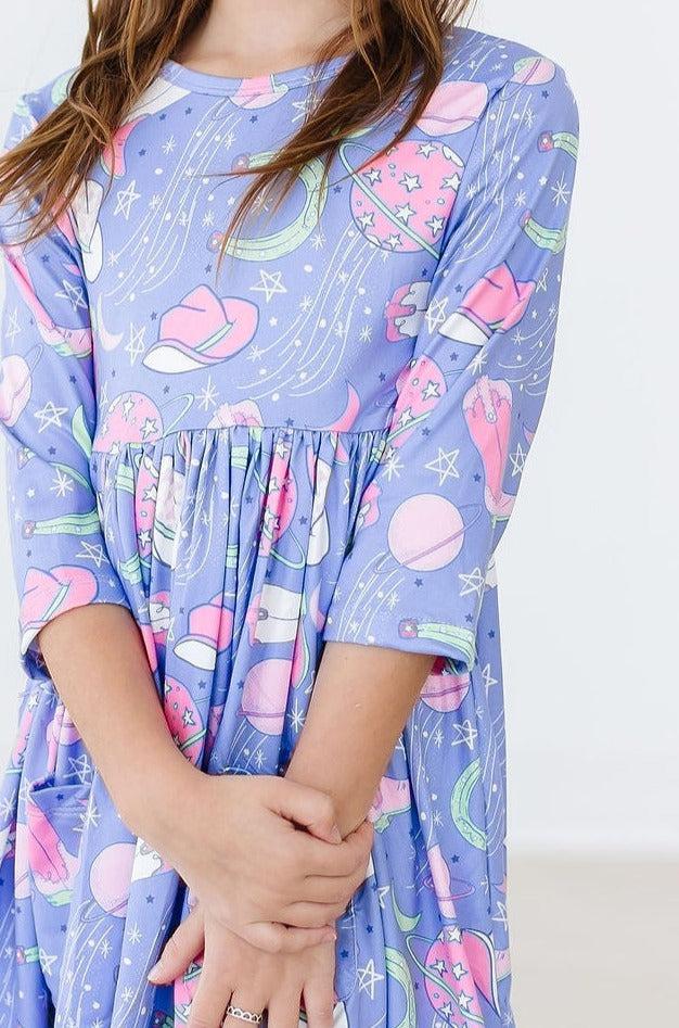SALE Neon Moon 3/4 Sleeve Pocket Twirl Dress 3