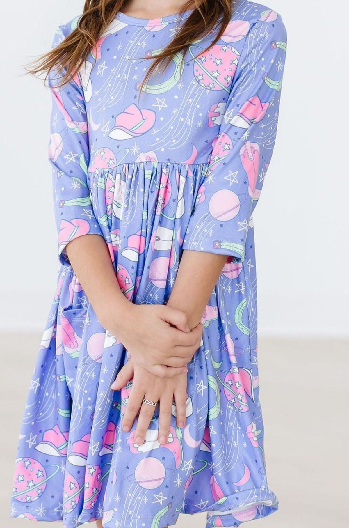 SALE Neon Moon 3/4 Sleeve Pocket Twirl Dress 1