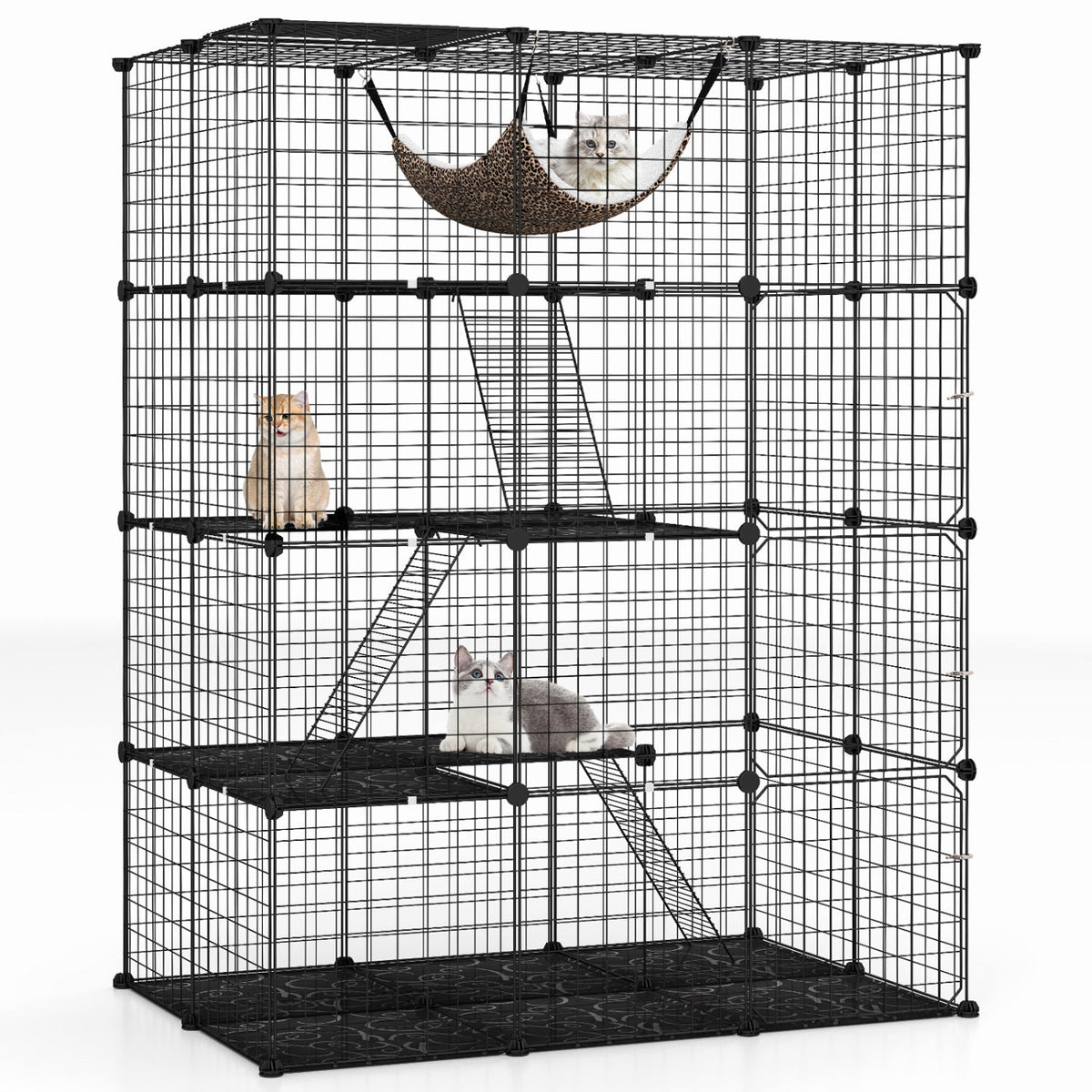 4-Tier Cat Cage with Skylight and Hammock for 1-4 Cats 3