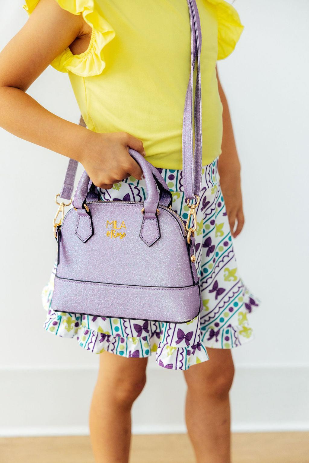 Lavender Glitter Girl's Crossbody Purse 2