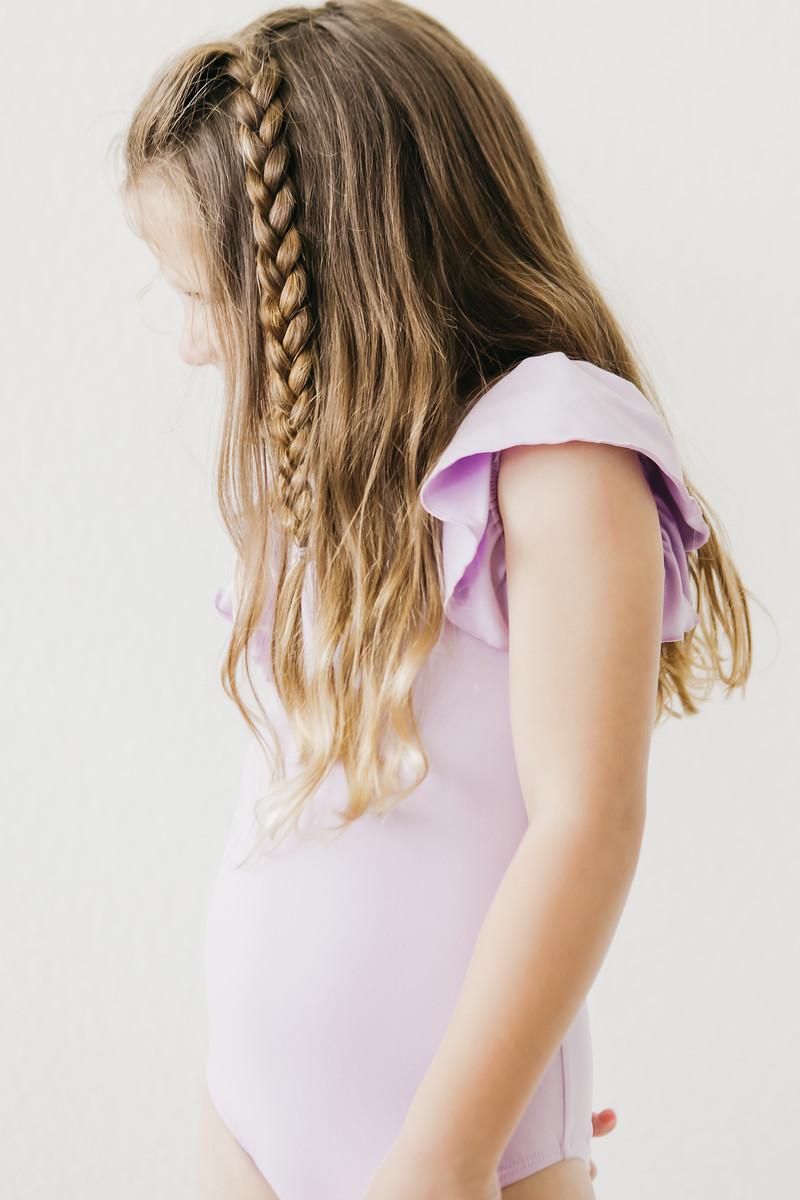 Lavender S/S Flutter Sleeve Leotard 5