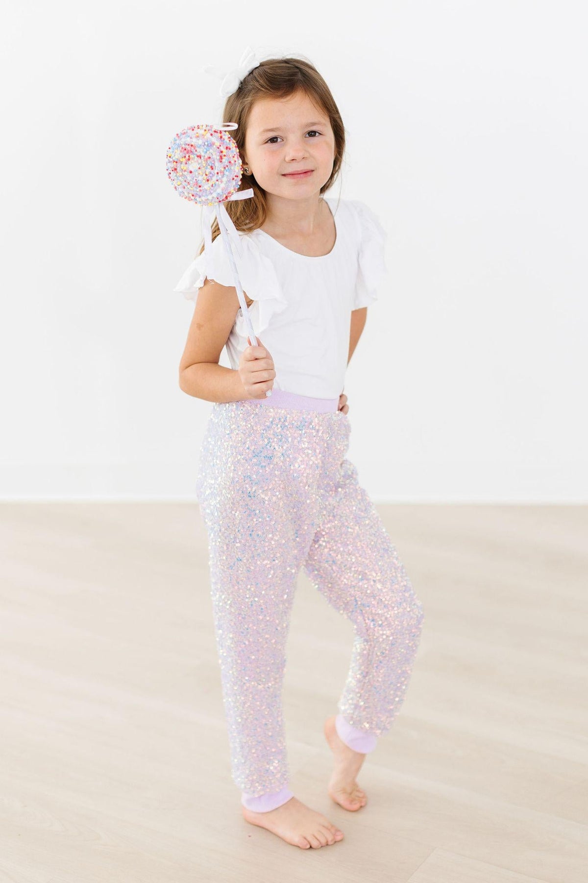 Lavender Sequin Joggers 2