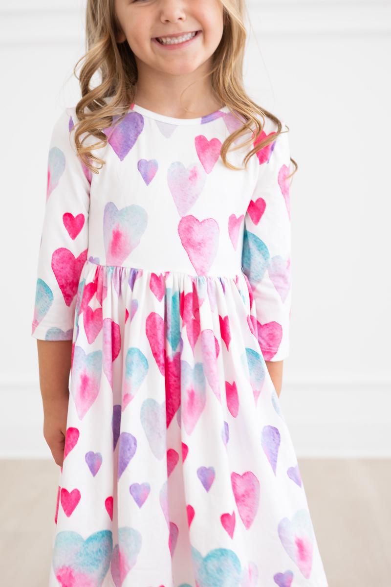 Light Hearted 3/4 Sleeve Pocket Twirl Dress 7
