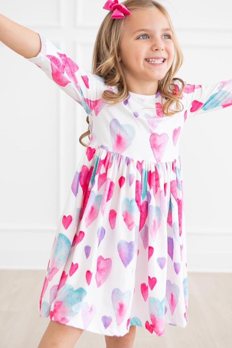 Light Hearted 3/4 Sleeve Pocket Twirl Dress 1