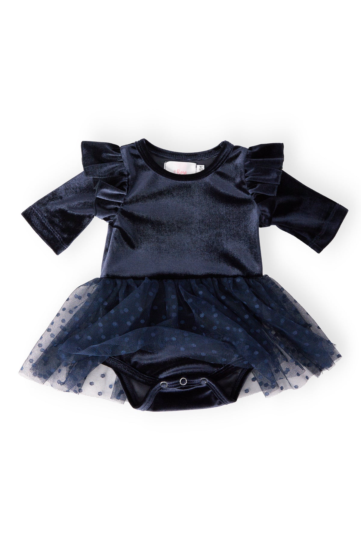 Light Navy Velvet Tutu Bodysuit 3