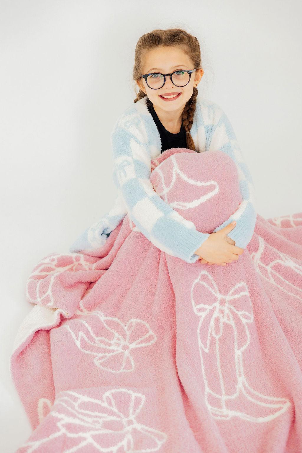 Light Pink Cowgirl Cozy Blanket 1
