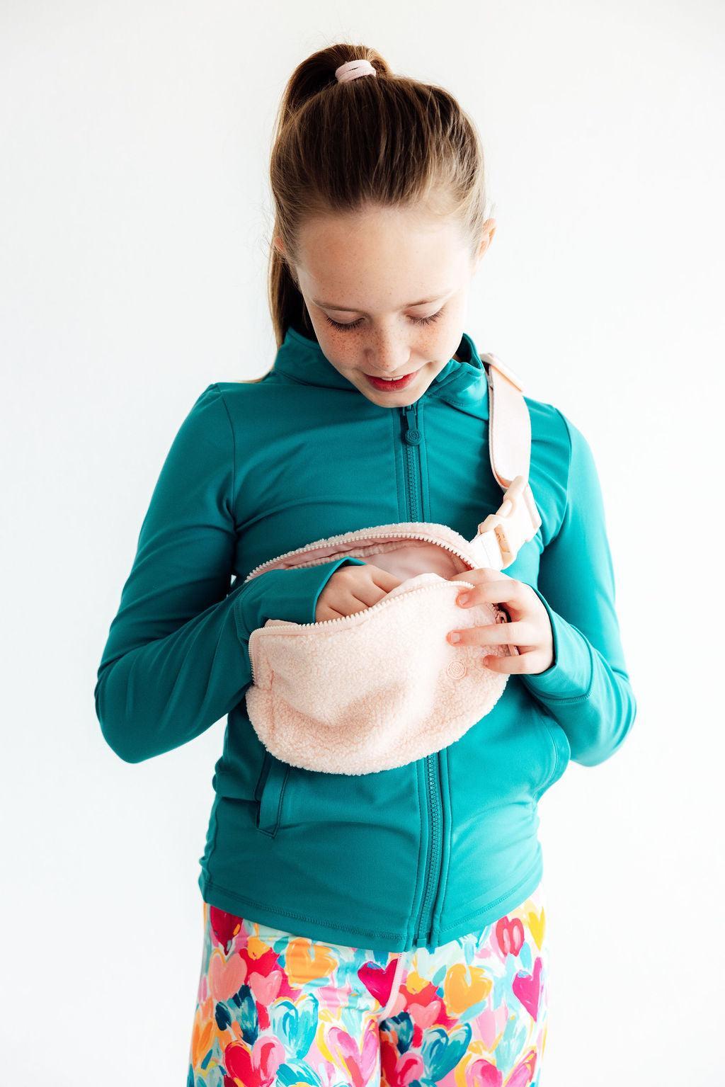 Light Pink Fleece Belt Bag 2