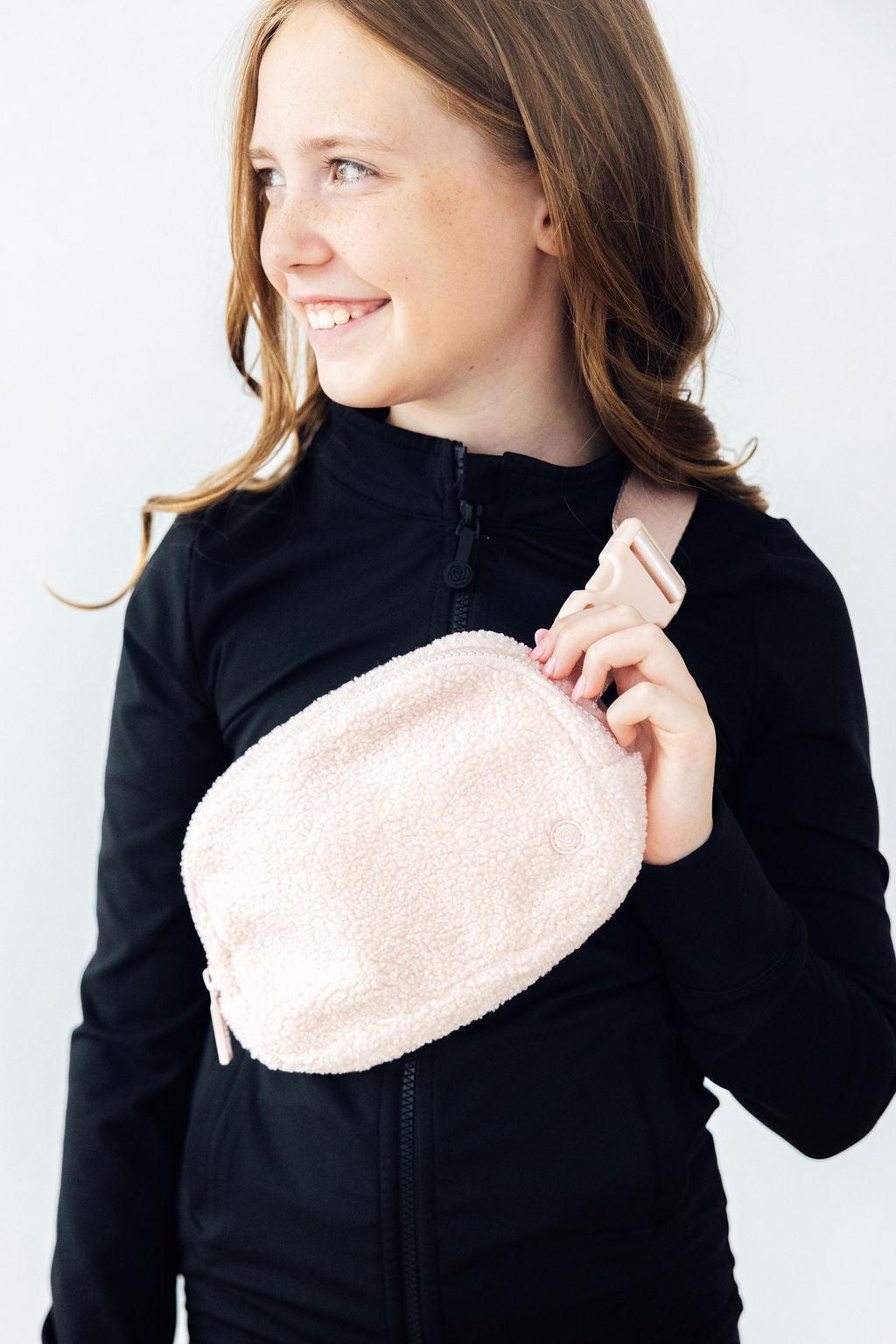Light Pink Fleece Belt Bag 3