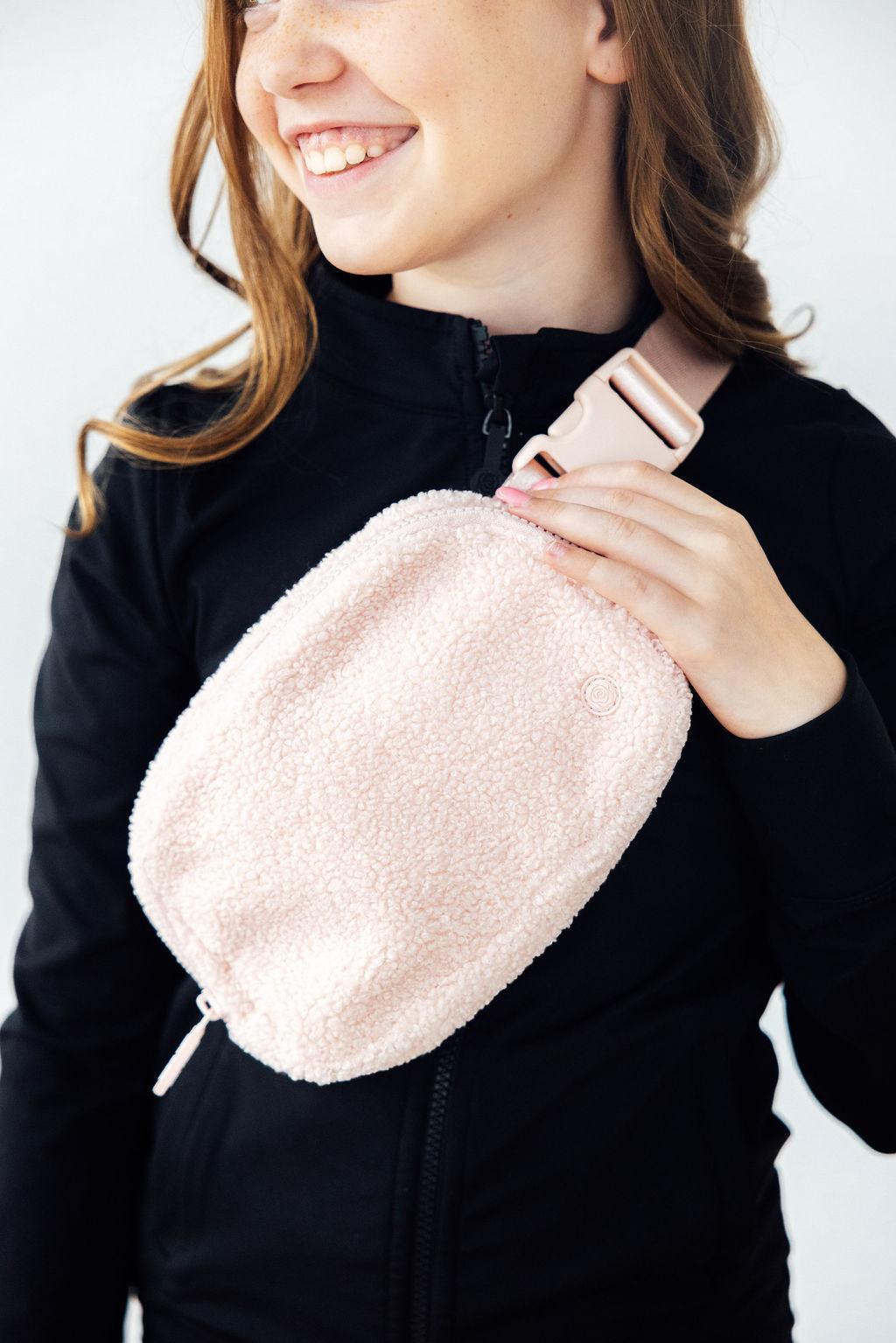 Light Pink Fleece Belt Bag 1