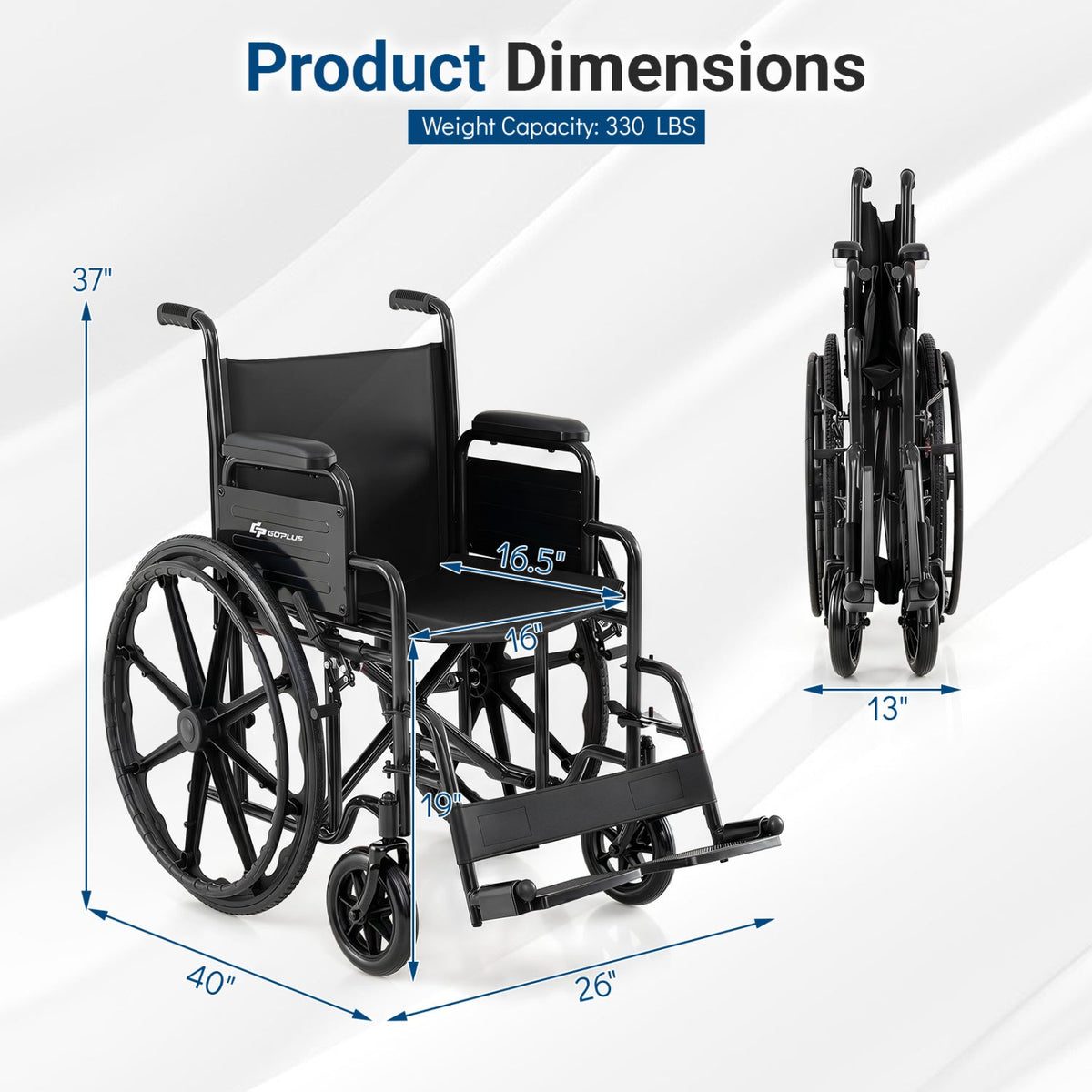 Folding Wheelchair for Adults with Swing-Away Footrest 19
