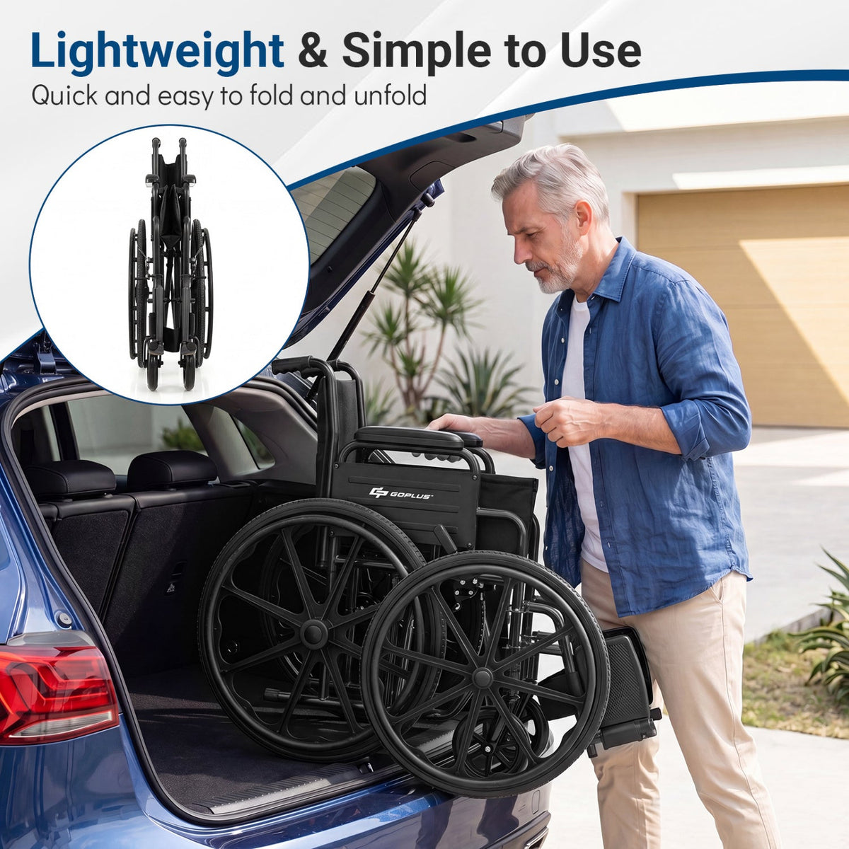 Folding Wheelchair for Adults with Swing-Away Footrest 21