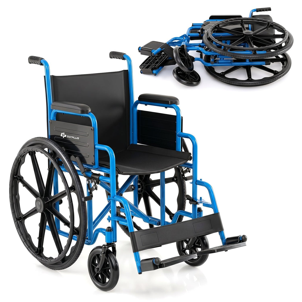 Folding Wheelchair for Adults with Swing-Away Footrest 1
