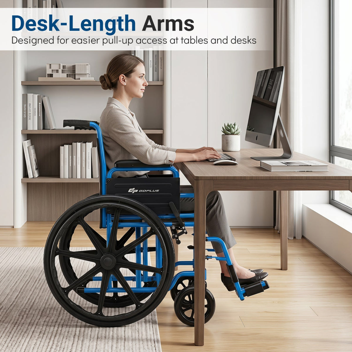 Folding Wheelchair for Adults with Swing-Away Footrest 4