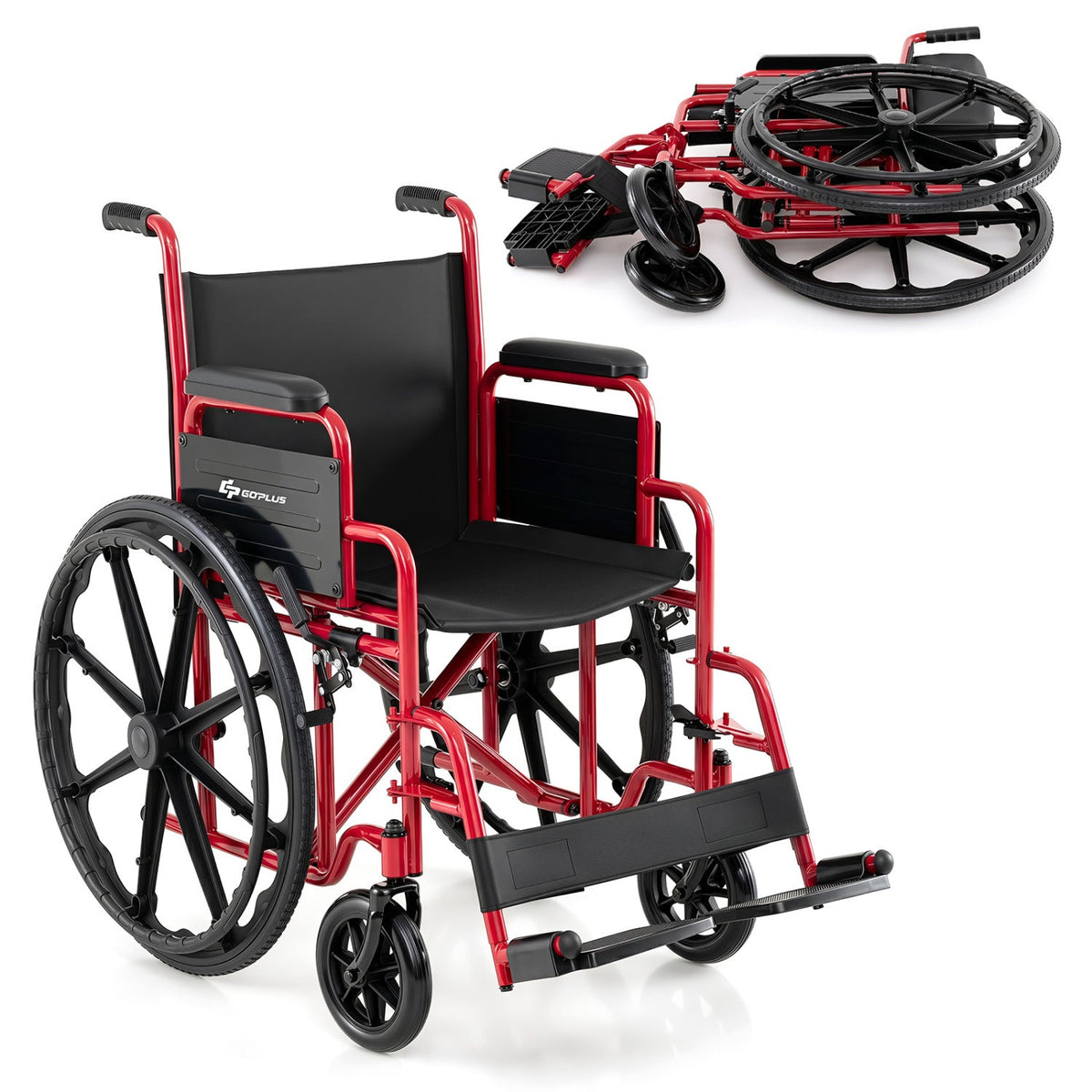 Folding Wheelchair for Adults with Swing-Away Footrest 9