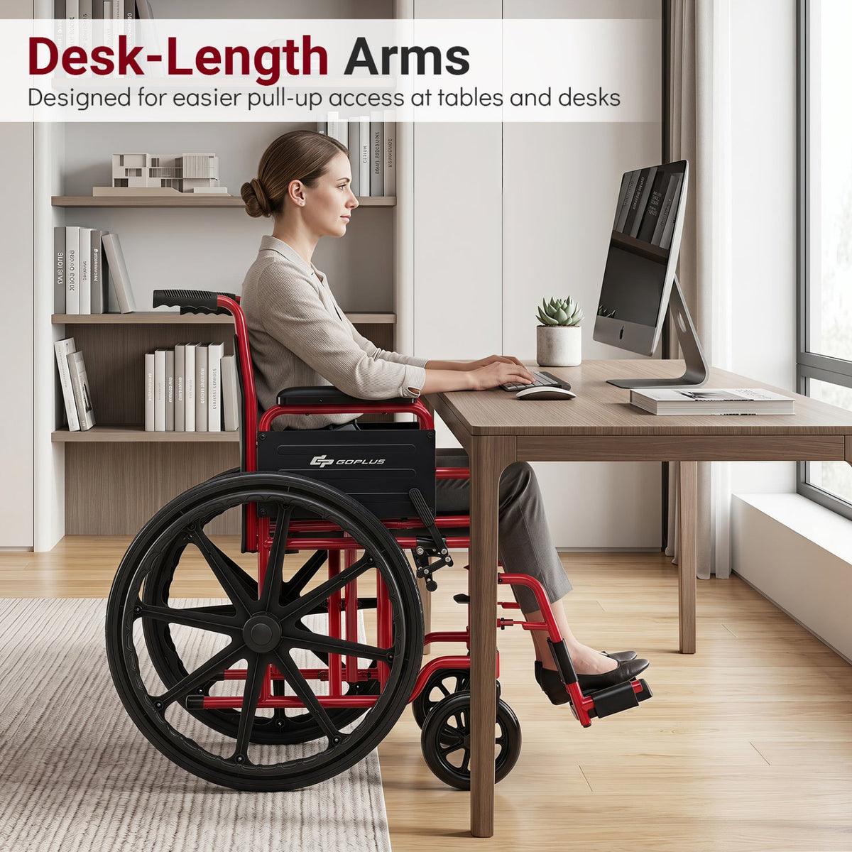 Folding Wheelchair for Adults with Swing-Away Footrest 12