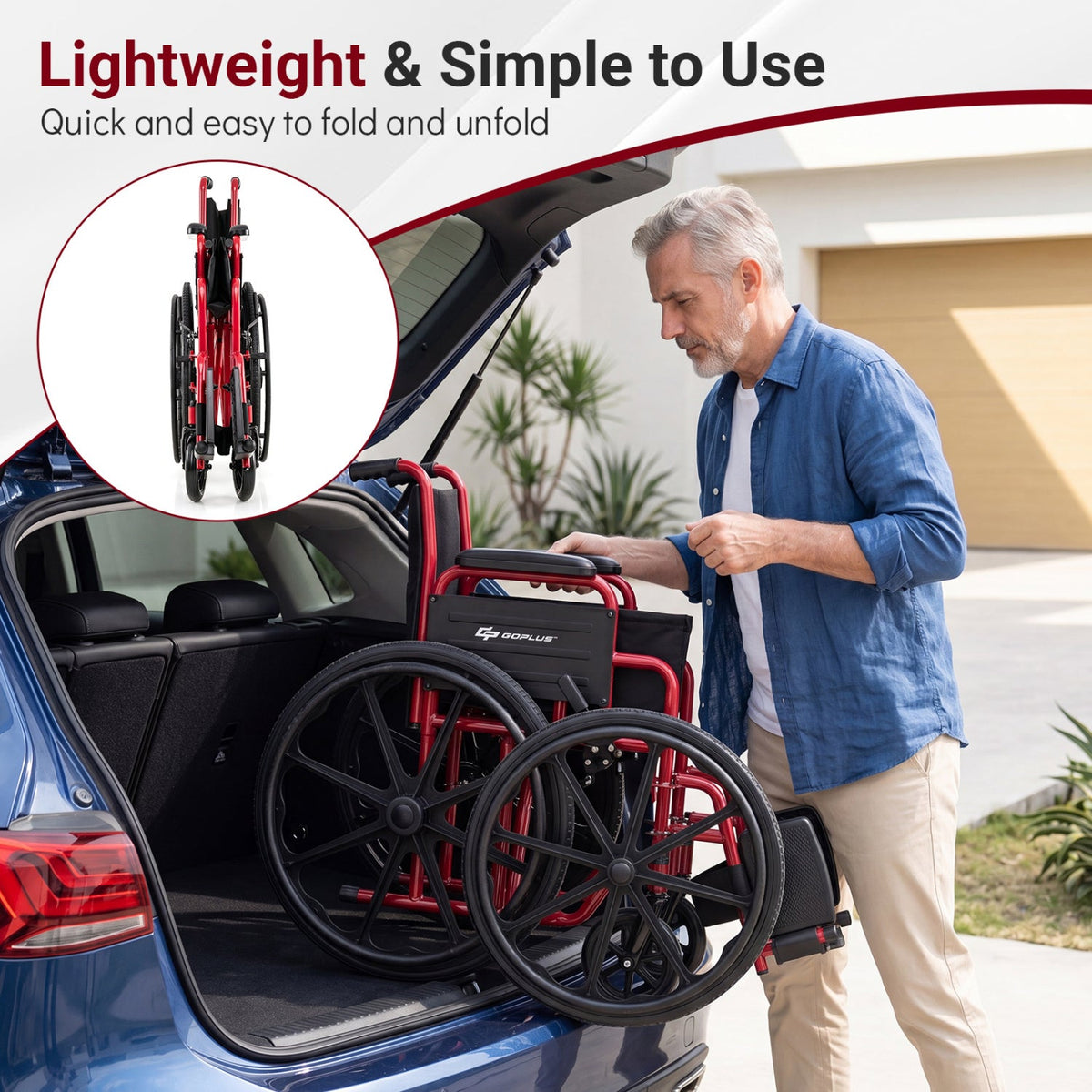 Folding Wheelchair for Adults with Swing-Away Footrest 13
