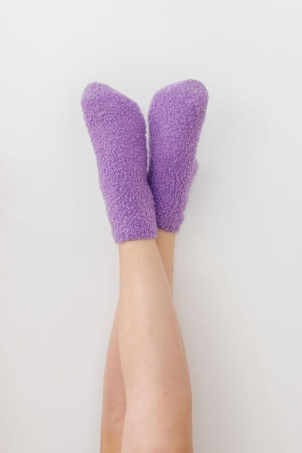 Lilac/Coconut Bow Cozy Socks 5
