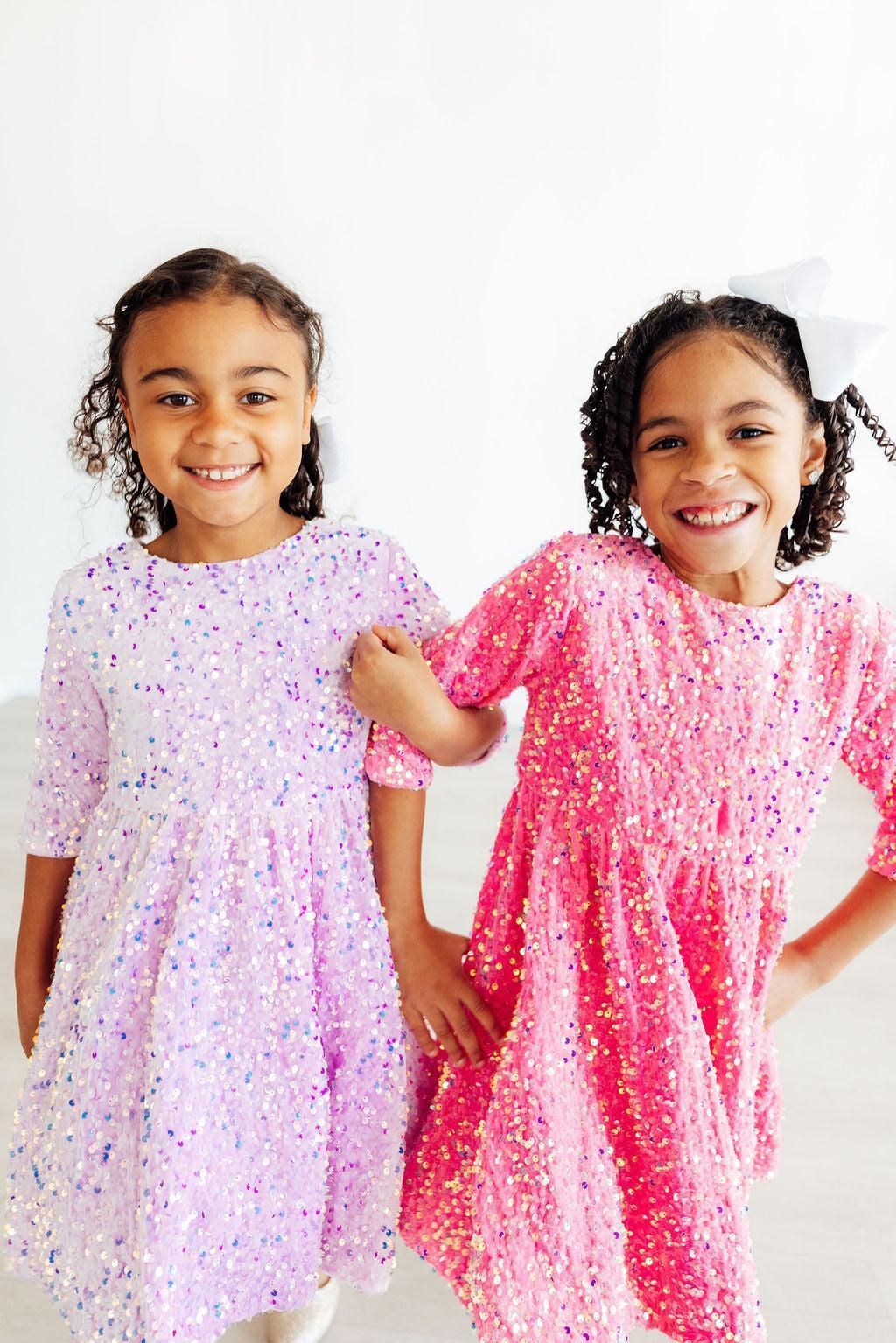 Lilac Velvet Sequin Dress 3
