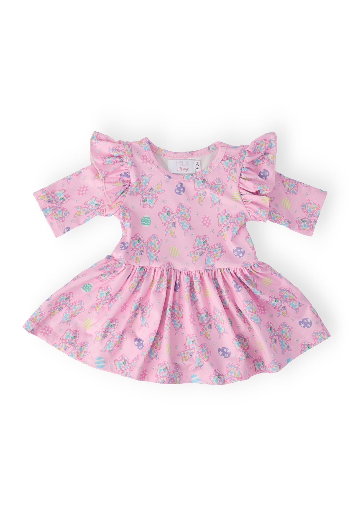 Little Bow Peeps 3/4 Sleeve Twirl Flutter Bodysuit 1
