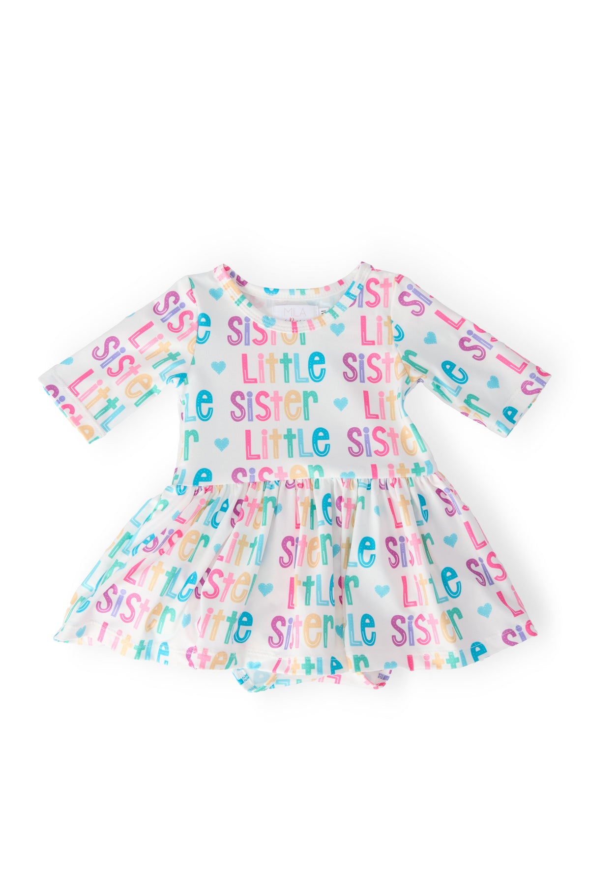 Little Sister 3/4 Sleeve Twirl Bodysuit 1