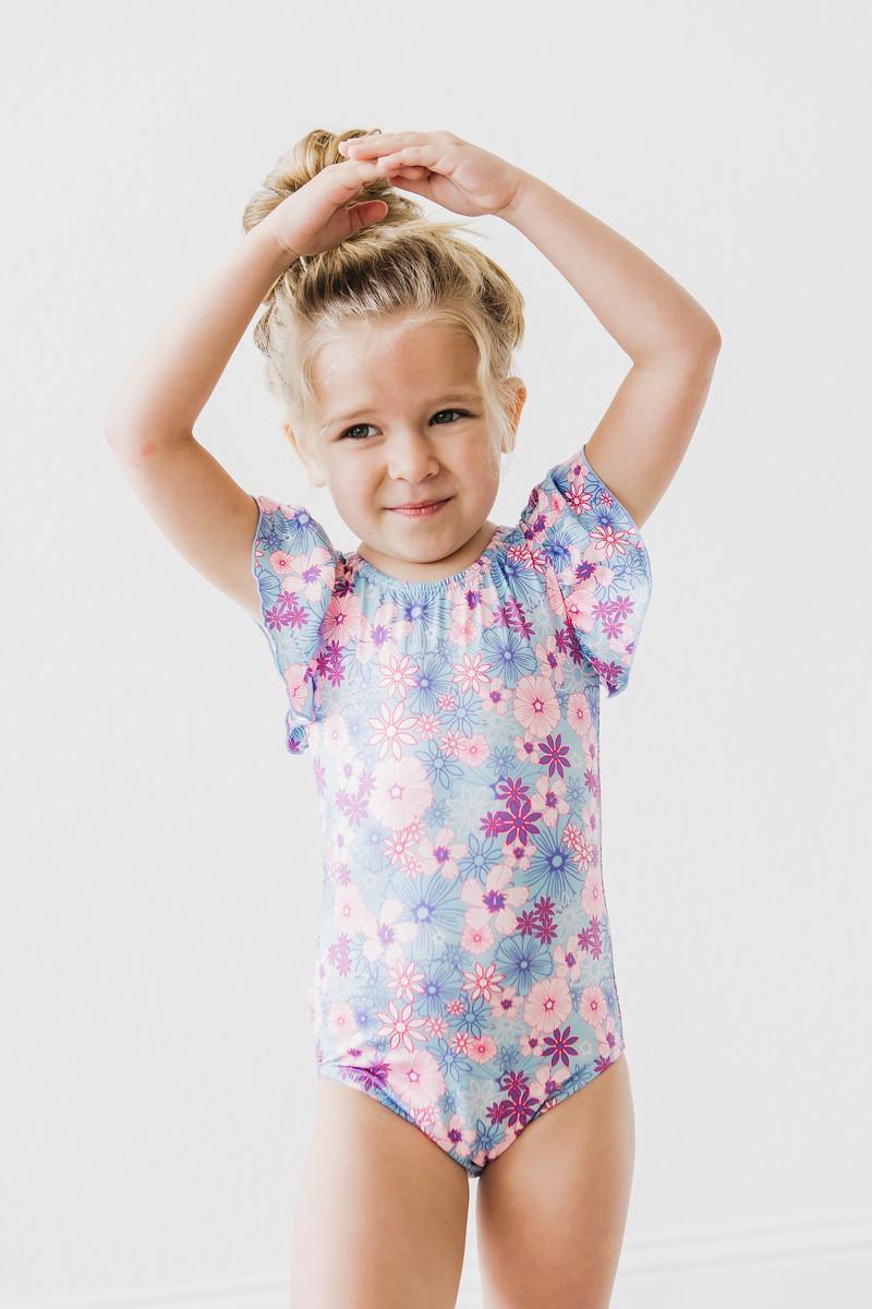 Love Blooms S/S Flutter Sleeve Leotard 3