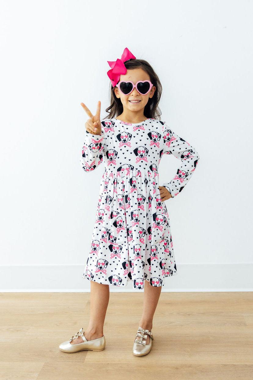 Love You Spots L/S Pocket Twirl Dress 8