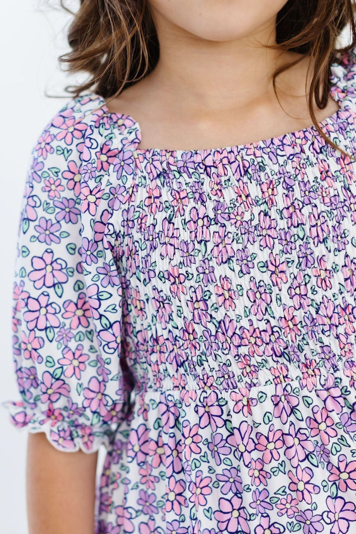 Lovely Lavender Smocked Ruffle Dress 6