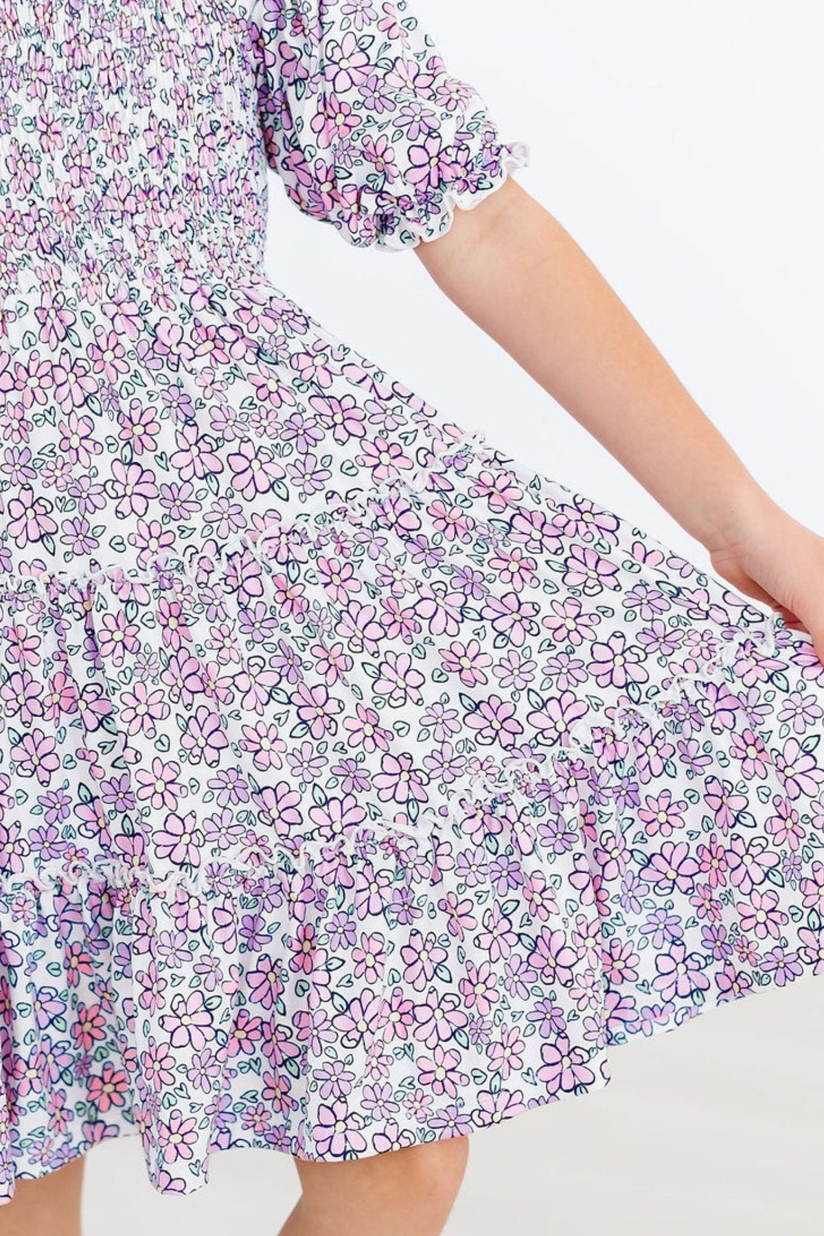 Lovely Lavender Smocked Ruffle Dress 9