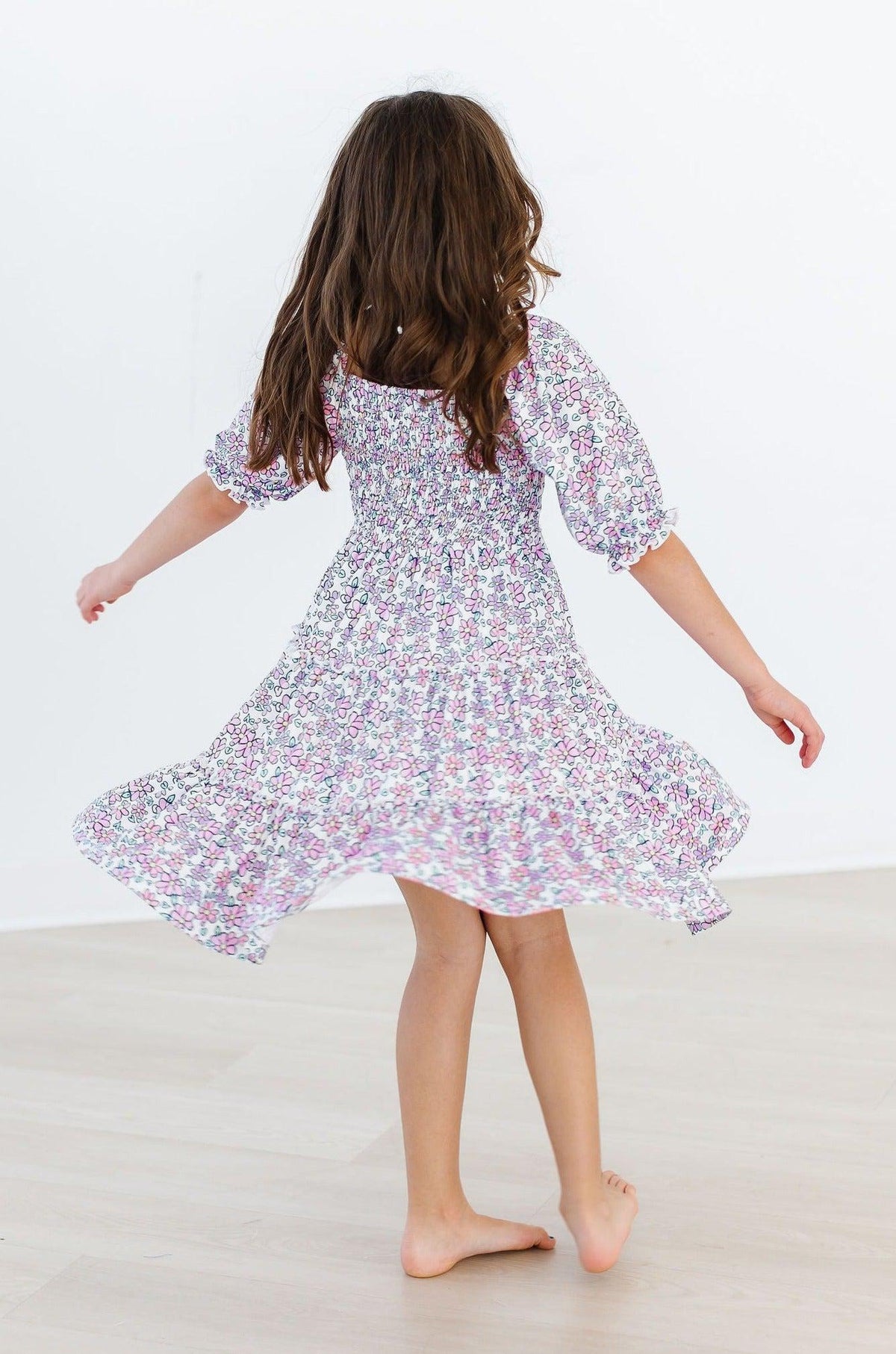 Lovely Lavender Smocked Ruffle Dress 12
