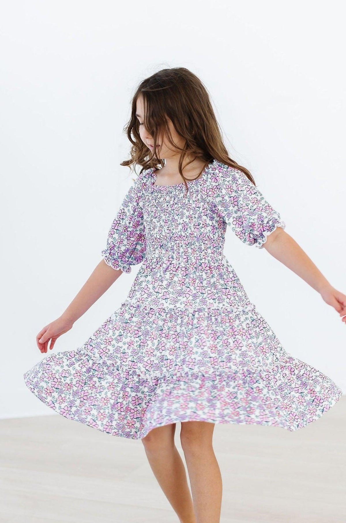 Lovely Lavender Smocked Ruffle Dress 1