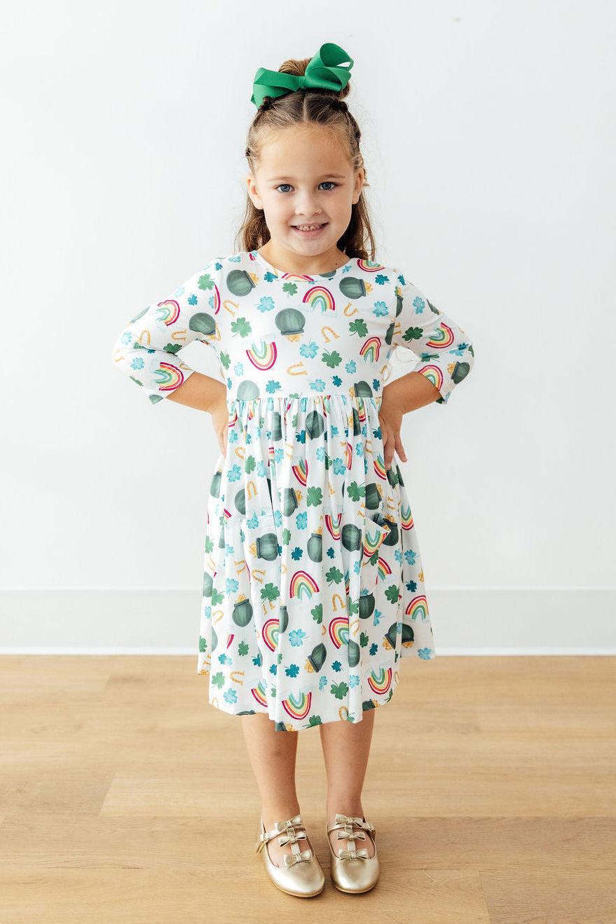 Luck of the Irish 3/4 Sleeve Pocket Twirl Dress 2