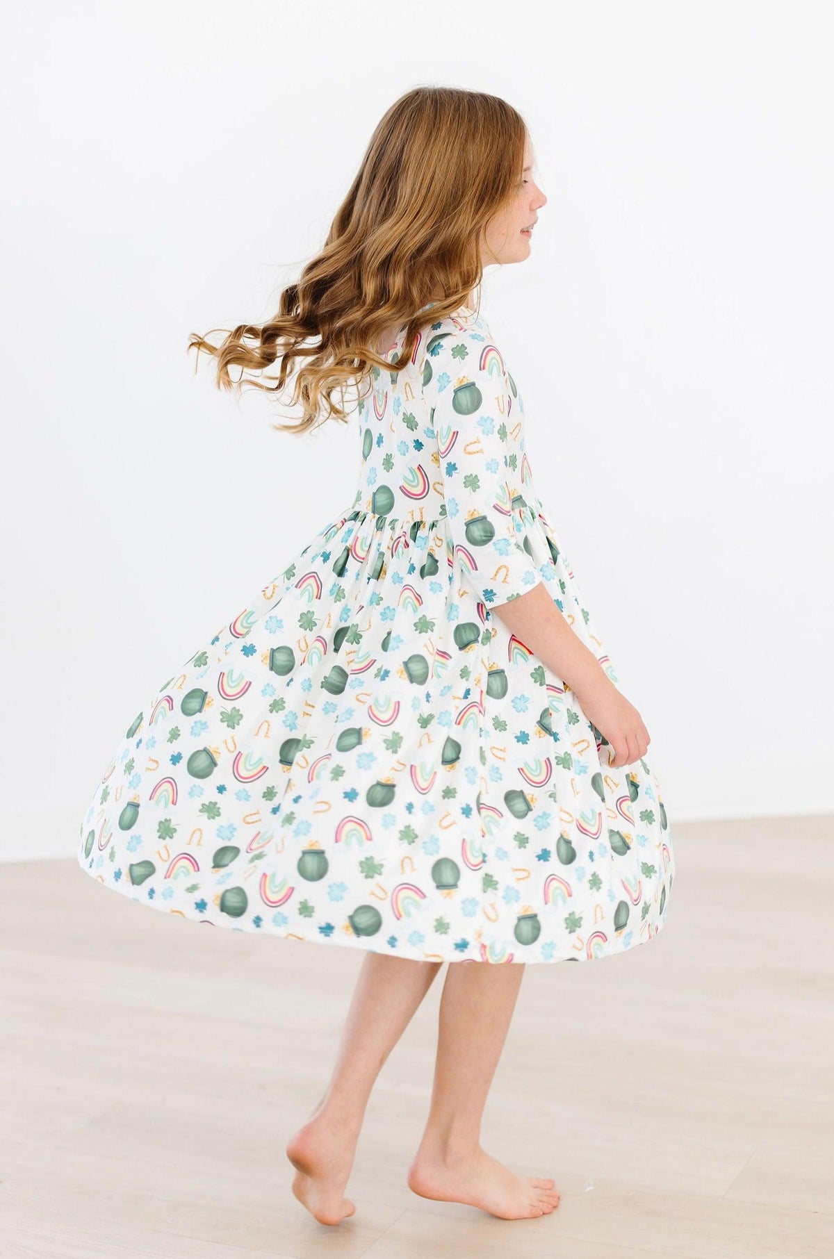 Luck of the Irish 3/4 Sleeve Pocket Twirl Dress 5